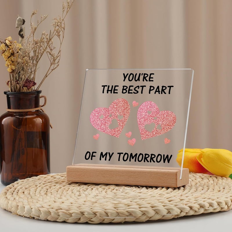 Funnli Anniversary Wedding Gifts for Him Her Boyfriend Girlfriend Acrylic Plaque, I Love You Romantic Gift, Birthday Christmas Valentine Day Gifts for Women Men Wife Husband - Image 5